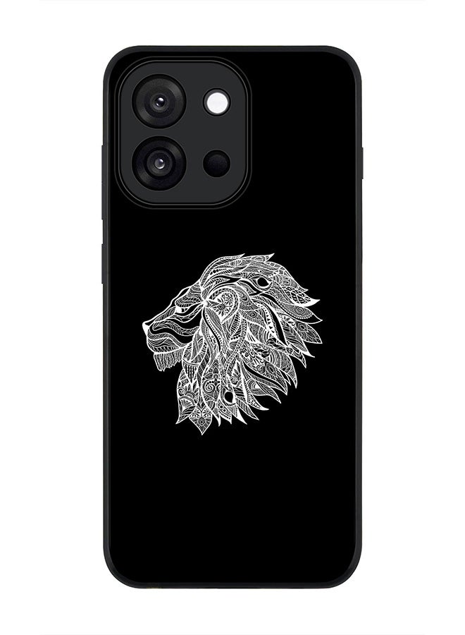 غطاء لهاتف OnePlus 13s / 13T، حماية كاميرا نحيفة، غطاء هاتف مضاد للصدمات - تصميم أسد تجريدي