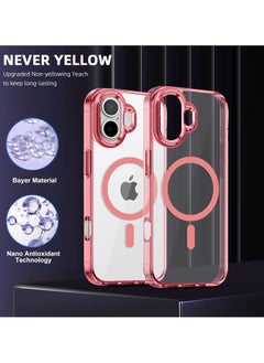 ICARLUS For Apple iPhone 16 Case Compatible with MagSafe TPU+PC Anti-Scratch Cover - Pink  - Image 1