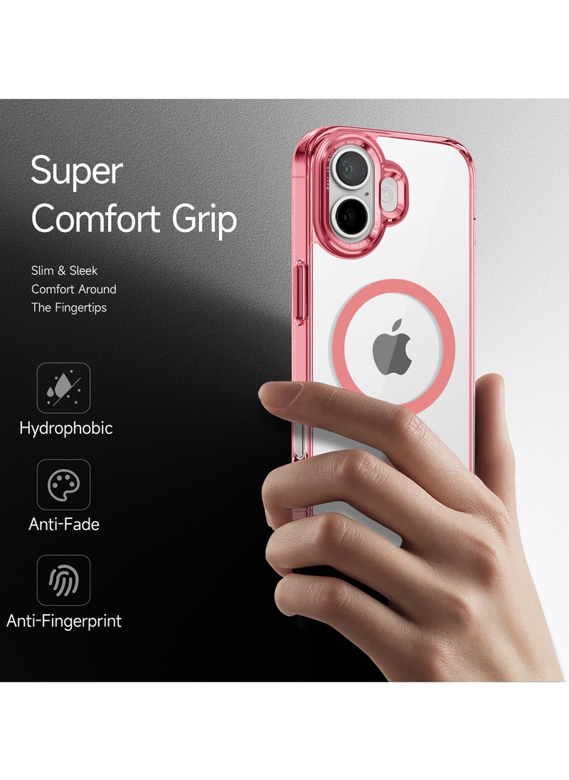 ICARLUS For Apple iPhone 16 Case Compatible with MagSafe TPU+PC Anti-Scratch Cover - Pink  - Image 5