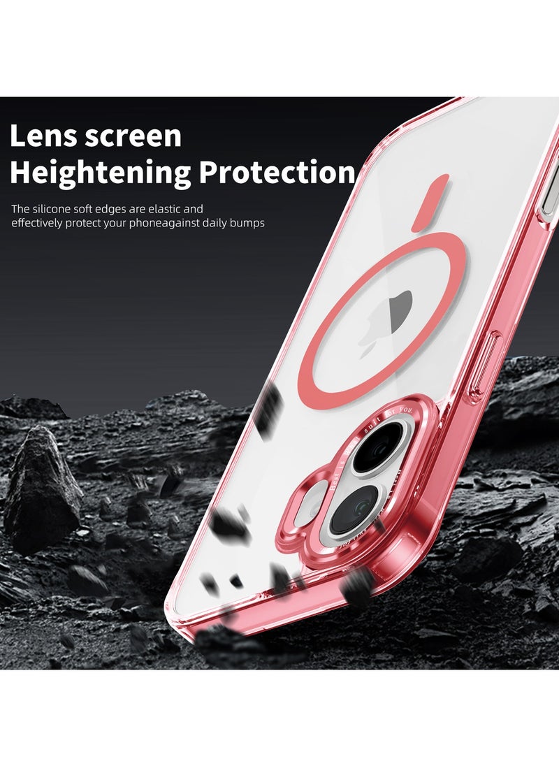 ICARLUS For Apple iPhone 16 Case Compatible with MagSafe TPU+PC Anti-Scratch Cover - Pink  - Image 3