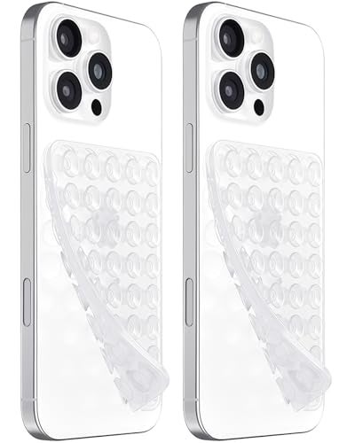 AZXYI Anteel 2 Pack Silicone Suction Cup Phone Case Mount Double Sided, Non Slip Phone Accessories for Cellphone, Hands-Free Strong Grip Silicon Phone Holder for Selfies and Videos (Translucent) - Image 1