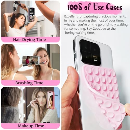 AZXYI Anteel 2 Pack Silicone Suction Cup Phone Case Mount Double Sided, Non Slip Phone Accessories for Cellphone, Hands-Free Strong Grip Silicon Phone Holder for Selfies and Videos (Translucent) - Image 3