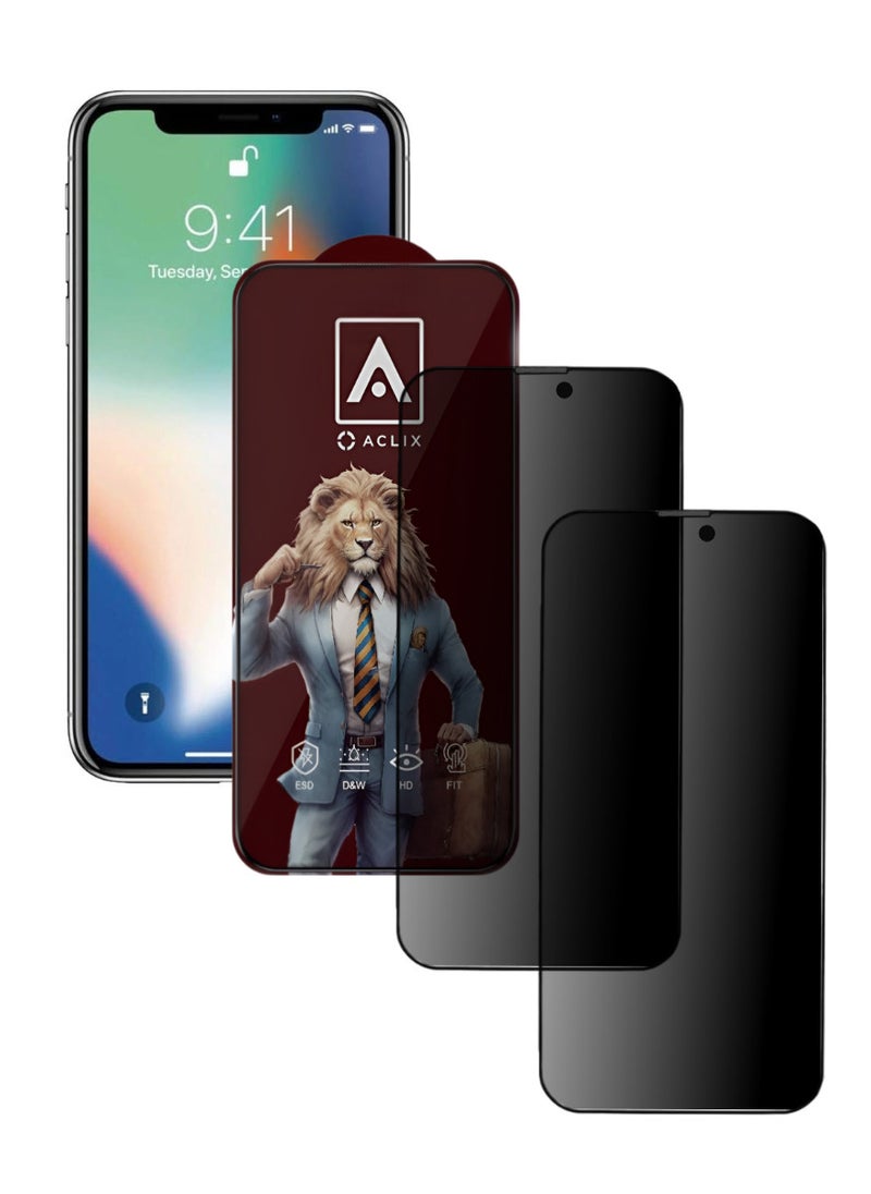 ACLIX 2 Pieces Antistatic ESD Dustproof Premium Quality High Definition Tempered Glass Screen Protector Designed For  iPhone 10 - Image 1