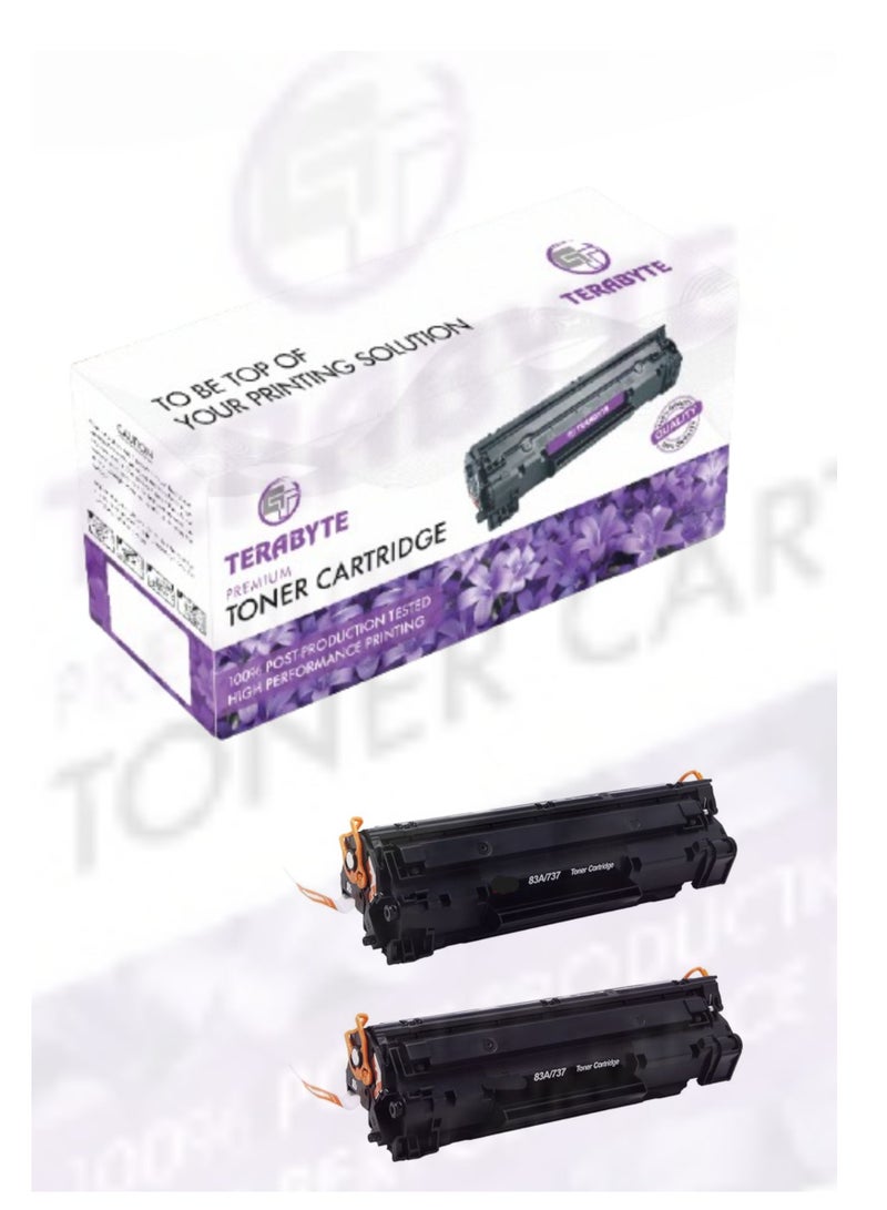 Terabyte خراطيش حبر متوافقة 83A لطابعات LaserJet M127fn M127fw M125a و M225dw - CF283A (عبوة من 2) - Image 1