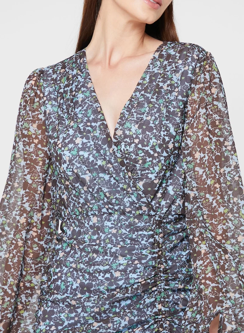 Ted Baker Balloon Sleeve Floral Printed Dress