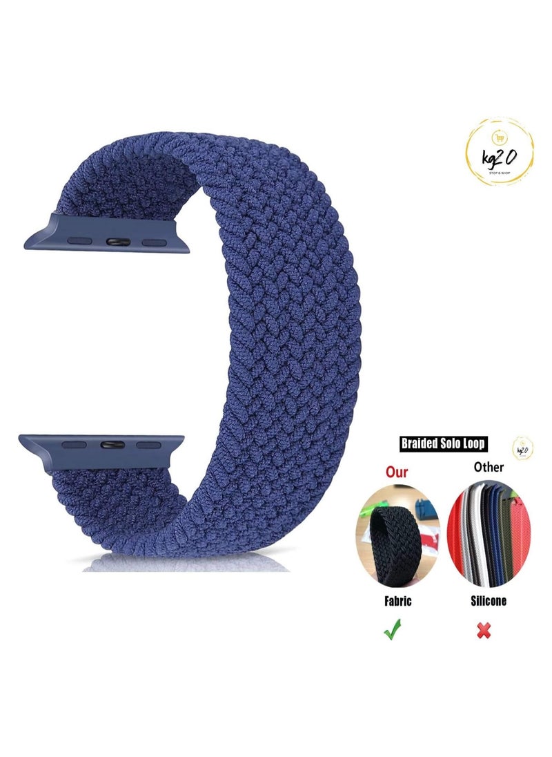 Braided Solo Loop Stretchy Strap Compatible With Apple Watch Band SE 38/40/41mm iWatch Series 7/6/5/4/3/2/1 Blue