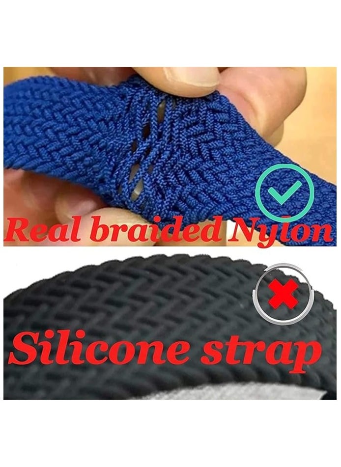 Braided Solo Loop Stretchy Strap Compatible With Apple Watch Band SE 38/40/41mm iWatch Series 7/6/5/4/3/2/1 Blue