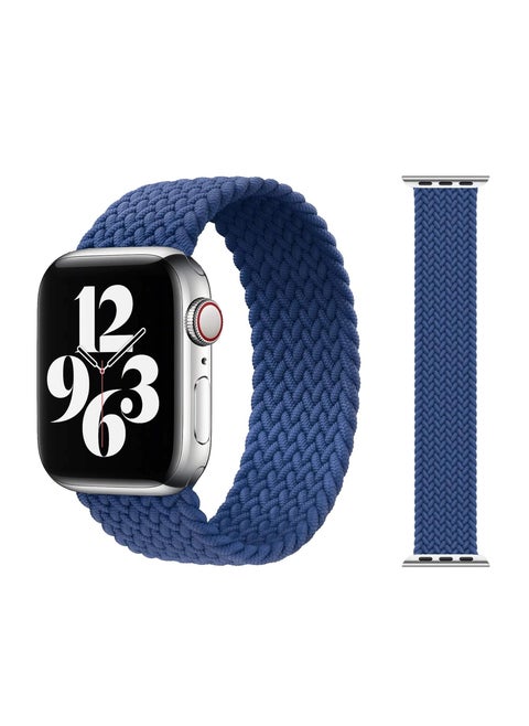 Braided Solo Loop Stretchy Strap Compatible With Apple Watch Band SE 38/40/41mm iWatch Series 7/6/5/4/3/2/1 Blue