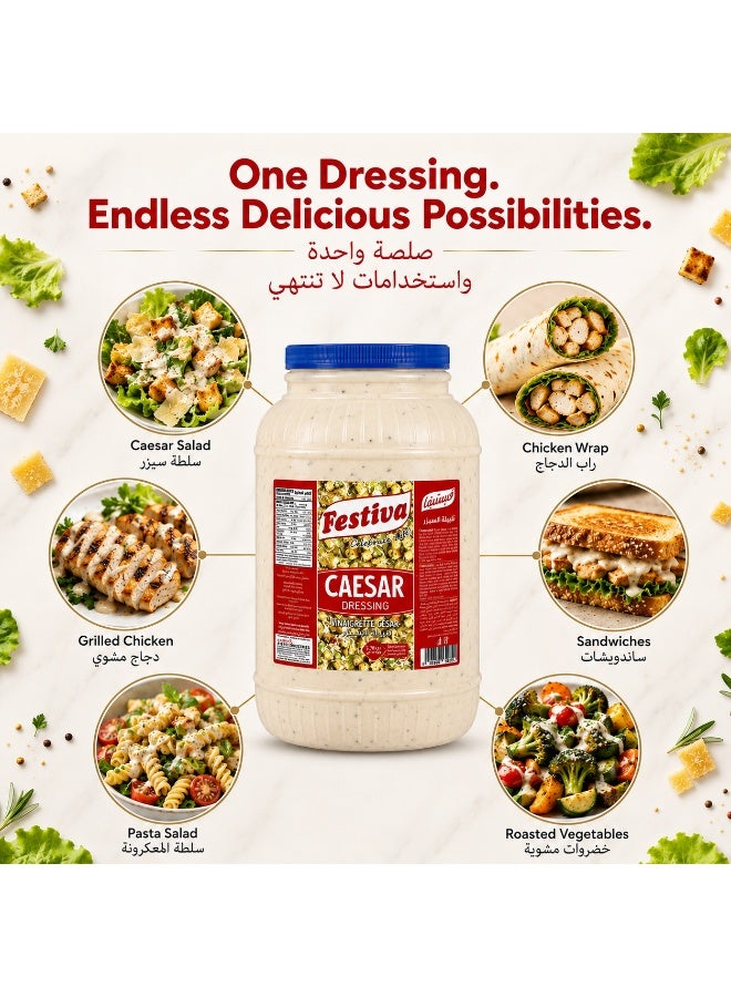 Festiva Caesar Dressing 3.78L - Creamy Salad Dressing and Sandwich Spread for Burgers, Wraps and Snacks - Dip and Dressing Sauce - Image 3