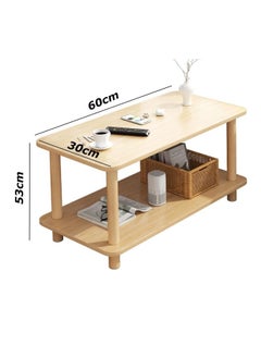 GGEROU Living Room End Table, Sofa Table, 2 Tier Coffee Table with Storage Shelf, Solid Wood Table Legs and Faux Marble Top,Modern Central Table for Living Room Easy to assemble(60 * 30 * 53cm)  - Image 2