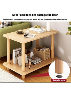 GGEROU Living Room End Table, Sofa Table, 2 Tier Coffee Table with Storage Shelf, Solid Wood Table Legs and Faux Marble Top,Modern Central Table for Living Room Easy to assemble(60 * 30 * 53cm)  - Image 3