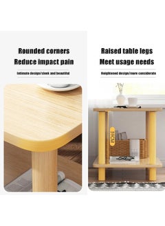 GGEROU Living Room End Table, Sofa Table, 2 Tier Coffee Table with Storage Shelf, Solid Wood Table Legs and Faux Marble Top,Modern Central Table for Living Room Easy to assemble(60 * 30 * 53cm)  - Image 5