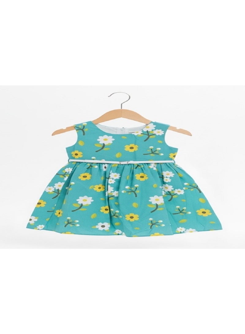 فستان بناتي مبطن من الداخل بلا أكمام برقبة دائرية - Image 2