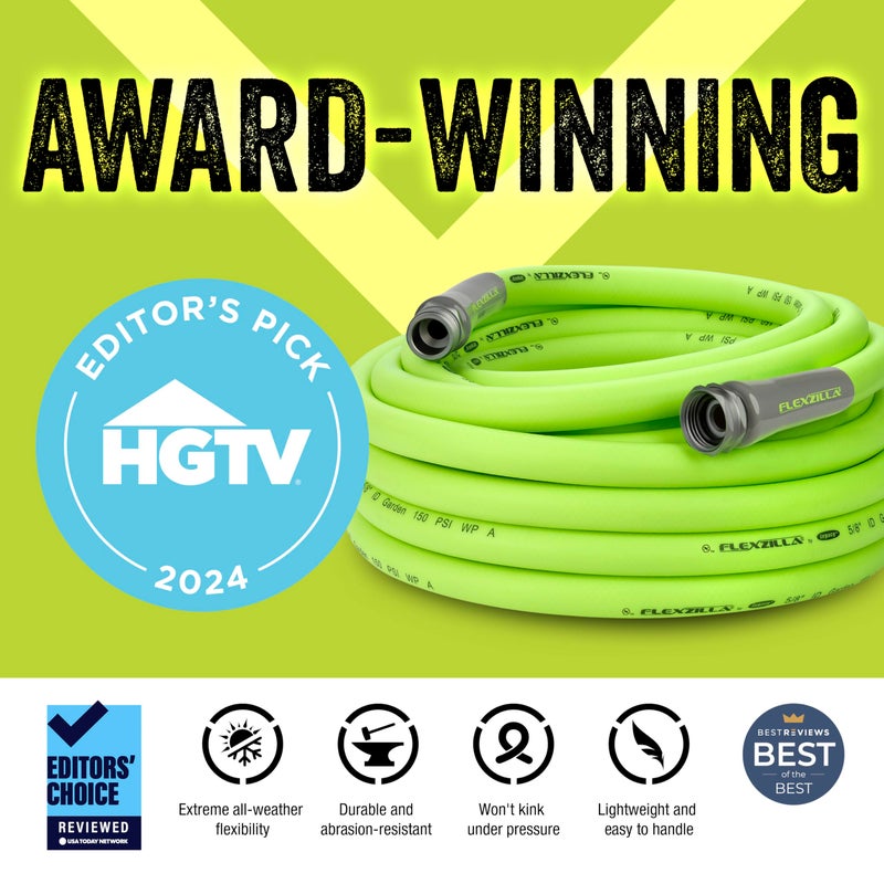 Flexzilla Garden Hose 5/8 in. x 50 ft, Heavy Duty, Lightweight, Durable, ZillaGreen - HFZG550YW-E - Image 2