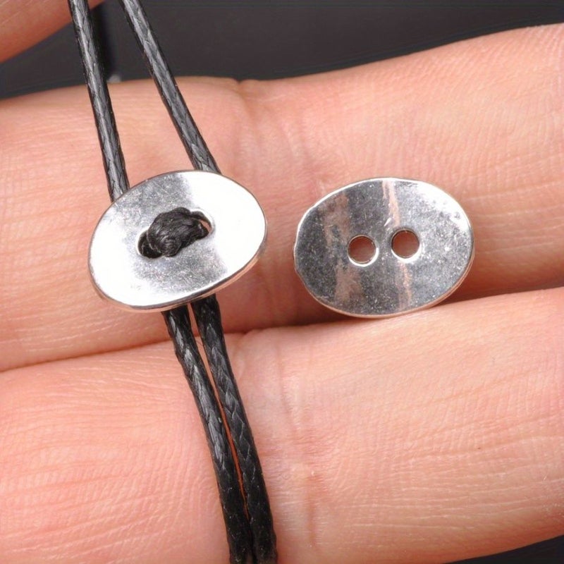 20pcs Antique Silvery Oval Clasp Woven Alloy Button Retro DIY Spacer Beaded Bracelet Necklace Jewelry Making - Image 5