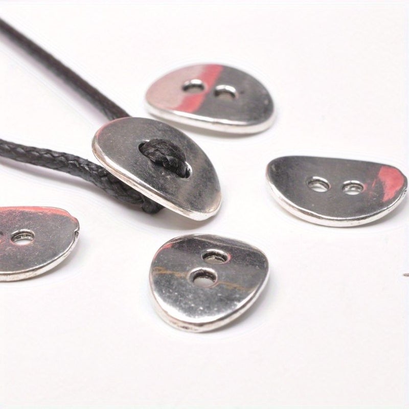 20pcs Antique Silvery Oval Clasp Woven Alloy Button Retro DIY Spacer Beaded Bracelet Necklace Jewelry Making - Image 4