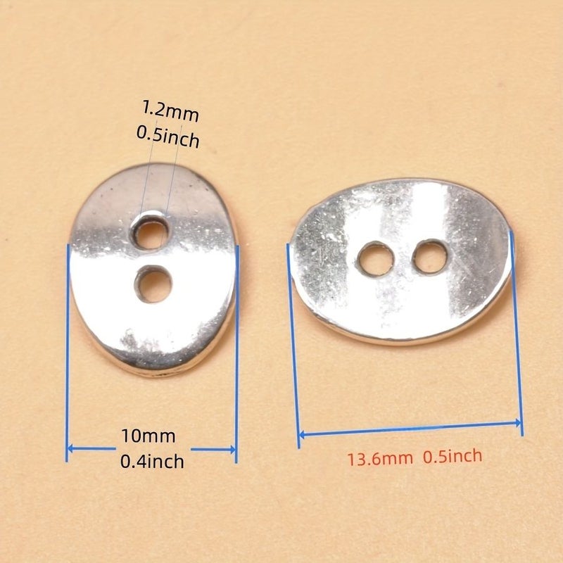 20pcs Antique Silvery Oval Clasp Woven Alloy Button Retro DIY Spacer Beaded Bracelet Necklace Jewelry Making - Image 3