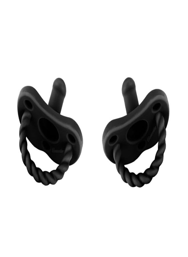 Sweetie Silicone Pacifiers for Newborn Pacifier Soother Baby Silicone Baby Pacifier Soft Silicon Certified BPA Free Set of 2 (Black) - Image 2