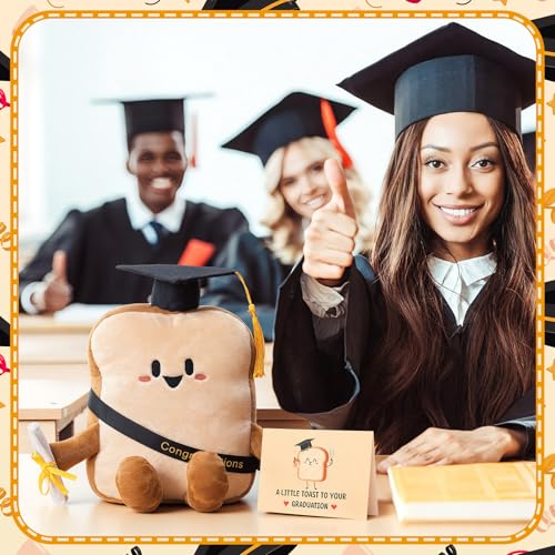 Blueweenly 2026 Graduation Gift Toast Bread Funny Graduation Decoration 1181 Inch Toast Stuffed with Grad Cap Graduate Party Favor with Congratulation Cards for Women Men Doctoral Degree - Image 5