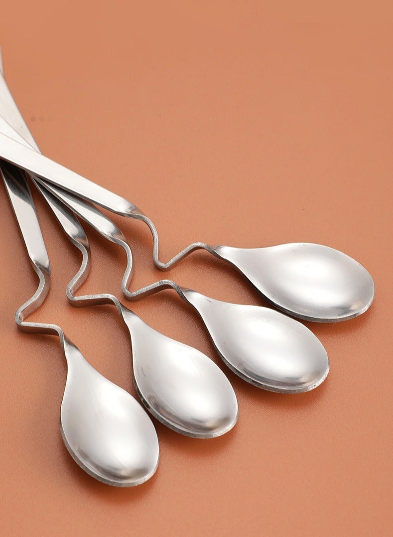 NUACOS 10 Pieces Stainless Steel Spoons, Jar Spoons, Jam Spoon, Latte Macchiato Spoon Tea Spoons, Long Drink Spoon with Kink, Hygienic Hanging Cup Design, Dishwasher Safe - Image 3