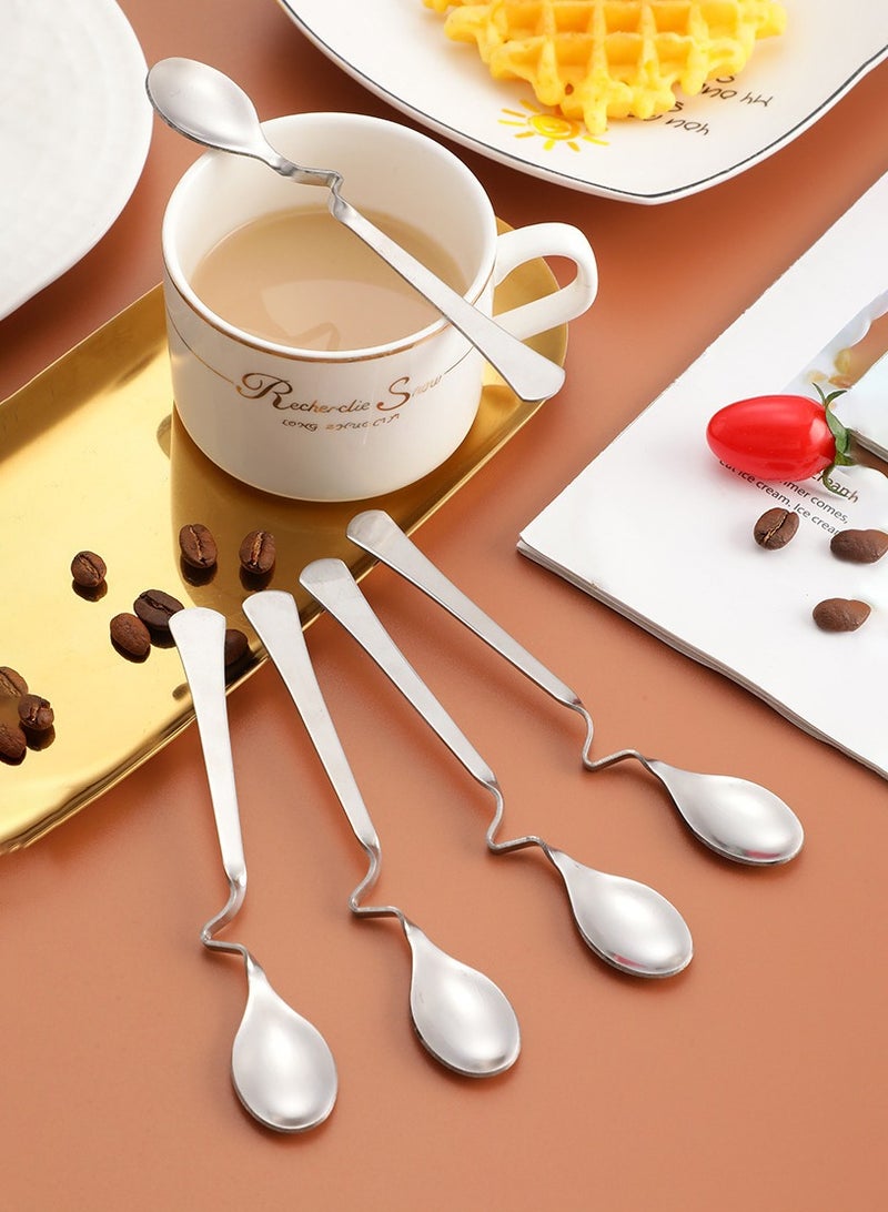 NUACOS 10 Pieces Stainless Steel Spoons, Jar Spoons, Jam Spoon, Latte Macchiato Spoon Tea Spoons, Long Drink Spoon with Kink, Hygienic Hanging Cup Design, Dishwasher Safe - Image 2