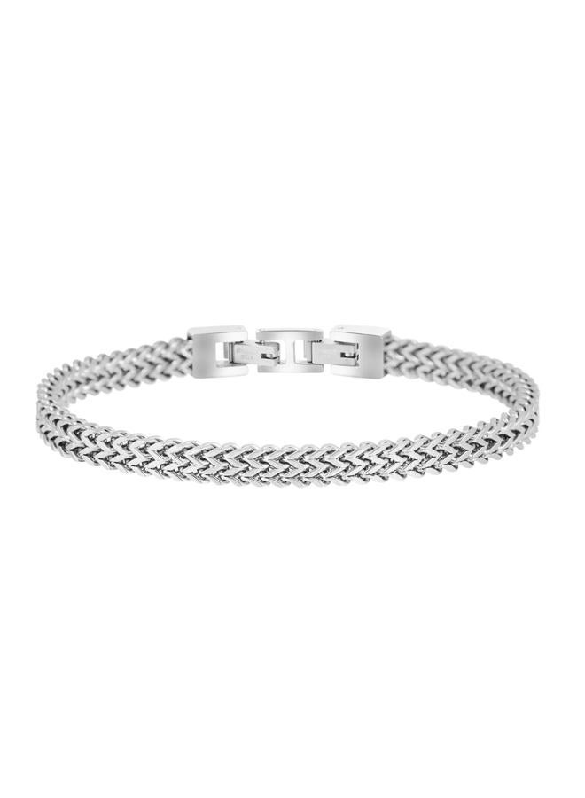 Geoffrey Beene Men's Stainless Steel Double Franco Chain Bracelet with Extension (Silver, 9.5") - Image 1