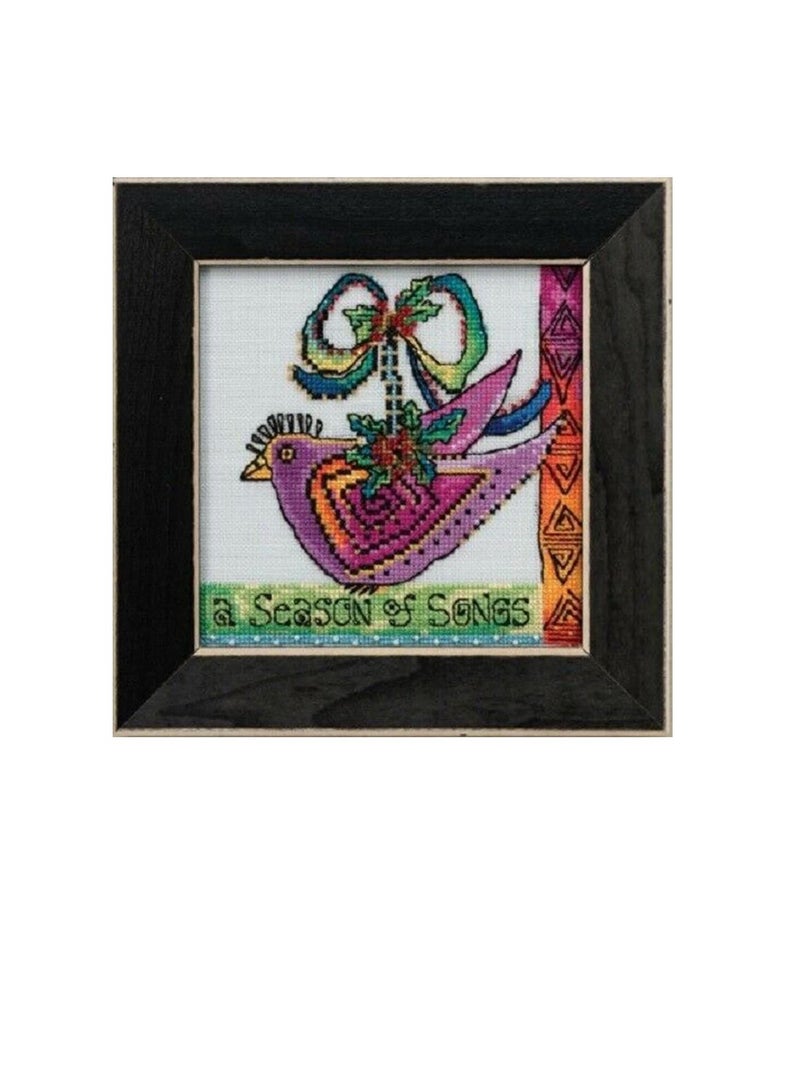 Cross Counted Cross Stitch Kit 5.5in x 5.5in Christmas Purple Dove - Image 2