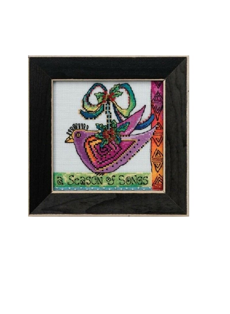 Cross Counted Cross Stitch Kit 5.5in x 5.5in Christmas Purple Dove - Image 3