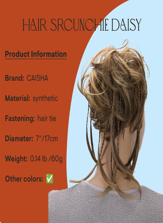 CAISHA Jumbo Scrunchie Braided Updo Wavy Messy Bun Hairpiece Brown Blonde Mix G23D - Image 2