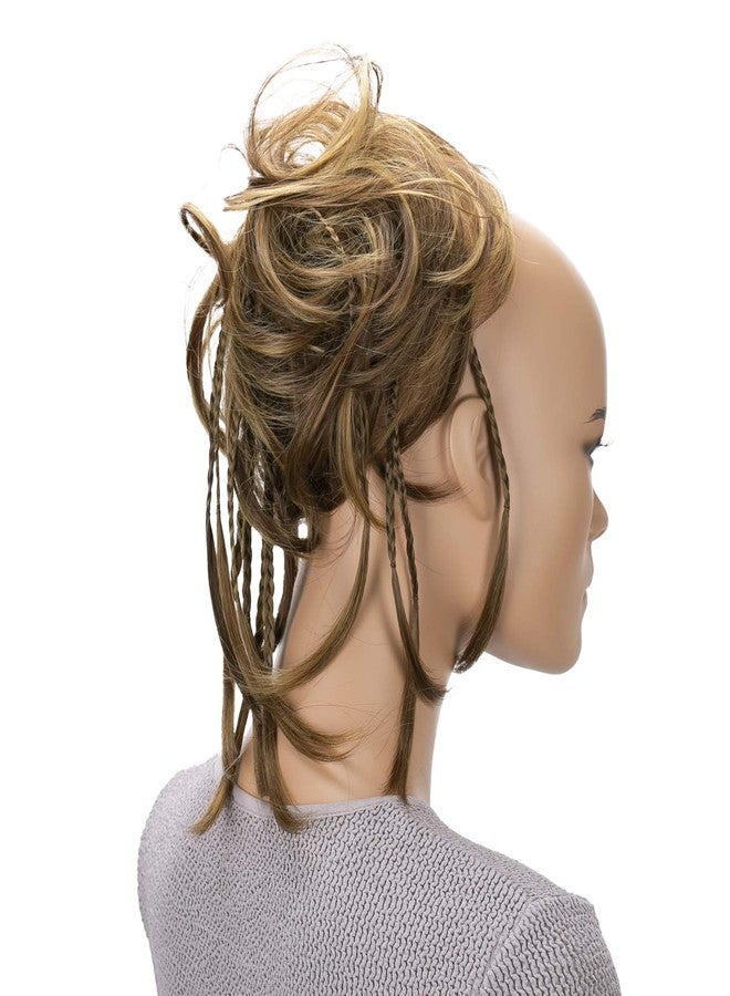 CAISHA Jumbo Scrunchie Braided Updo Wavy Messy Bun Hairpiece Brown Blonde Mix G23D - Image 1