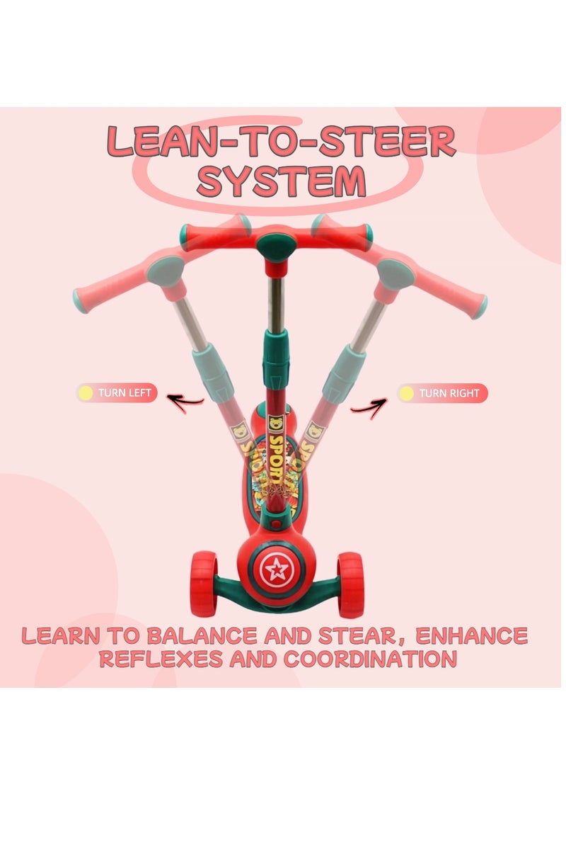 إيزي فيتشور سكوتر إيزي فيوتشر للأطفال بمقبض قابل للطي وتعديل الارتفاع وعجلات بولي يوريثان LED وفرامل خلفية وموسيقى للأطفال من عمر 3 إلى 8 سنوات - Image 5