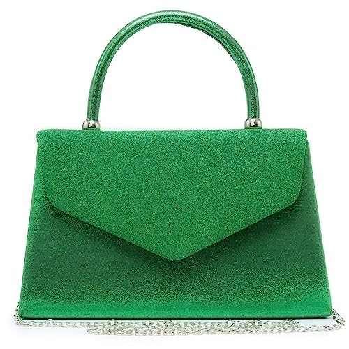 Dasein Women's Evening Bag Party Clutches Wedding Purses Cocktail Prom Handbags with Frosted Glittering (Green) - Image 1