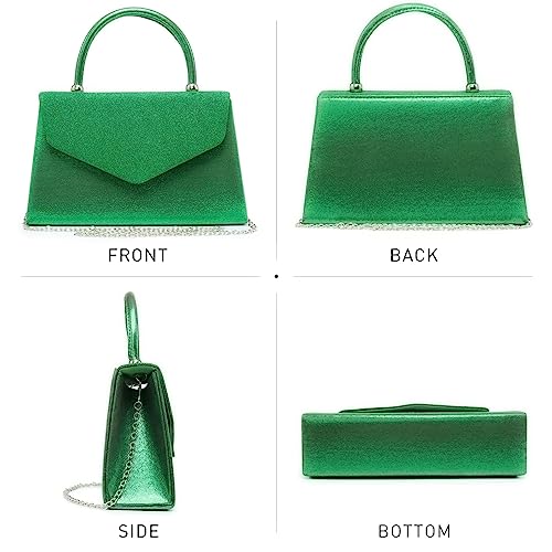 Dasein Women's Evening Bag Party Clutches Wedding Purses Cocktail Prom Handbags with Frosted Glittering (Green) - Image 3