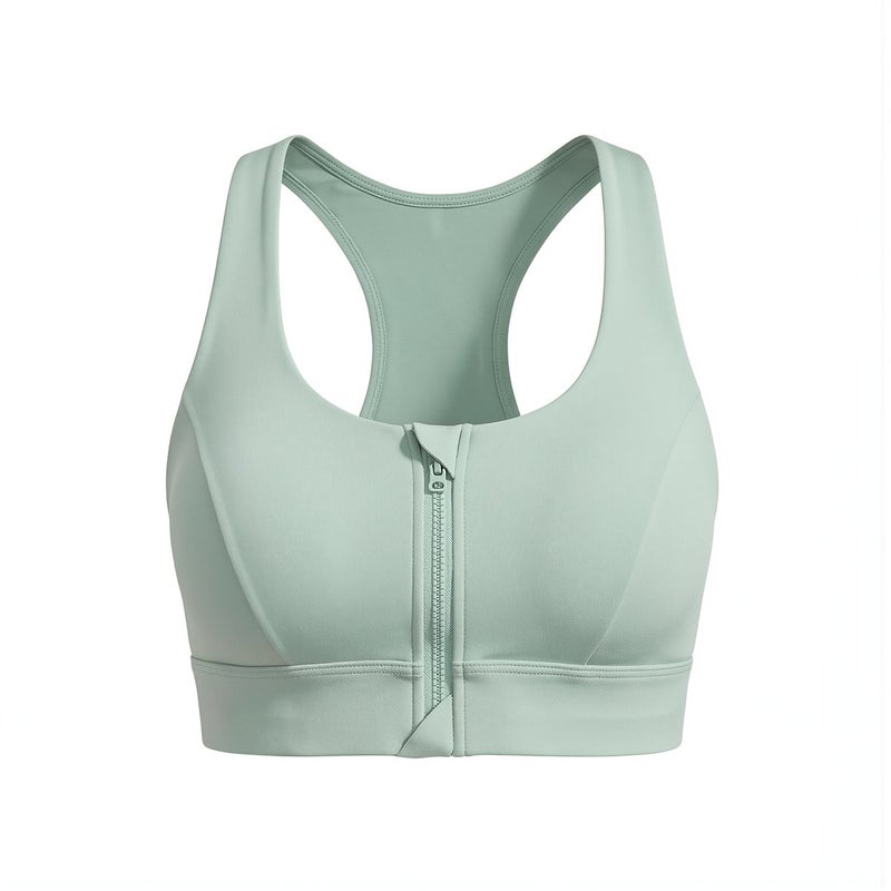 Sports Bra Front Zip No Sticky Sweat No Shifting Pads Easy On Off 3XL Support Bra - Image 1