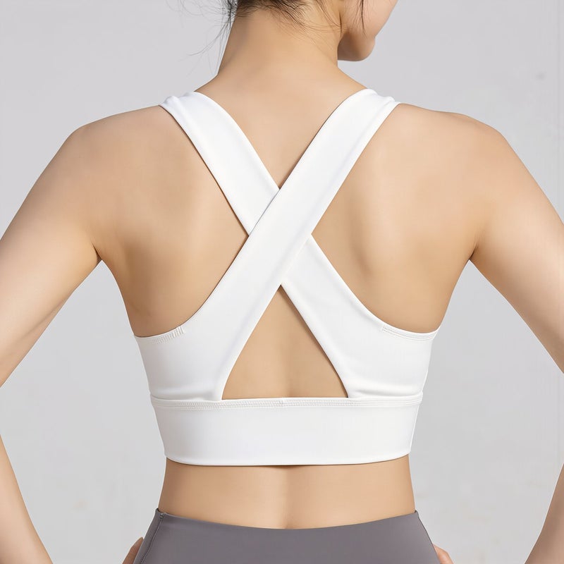 Sports Bra Front Zip No Sticky Sweat No Shifting Pads Easy On Off 3XL Support Bra - Image 5