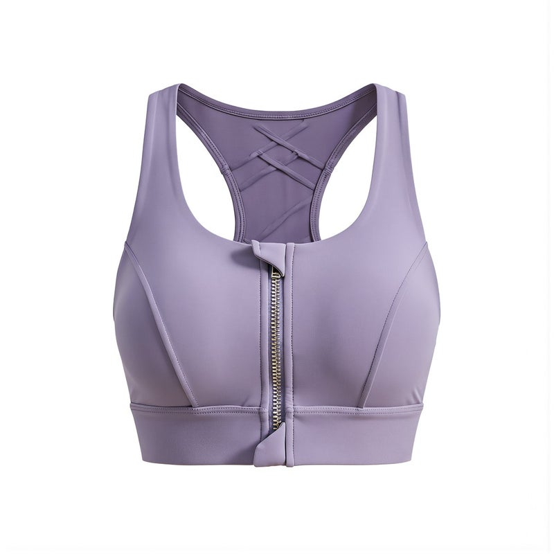 Sports Bra Front Zip No Sticky Sweat No Shifting Pads Easy On Off 3XL Support Bra - Image 3