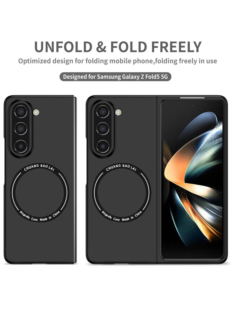 Generic - Rugged Shockproof Case for Samsung Galaxy Z Fold 5 , Compatible with MagSafe Wireless Charger, Ultra Protective Cover for Galaxy Z Fold5 5G in Black - Image 1