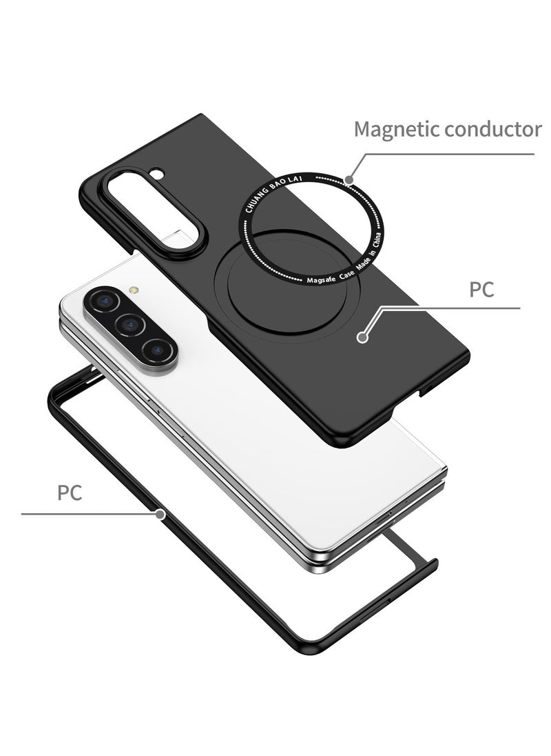 Generic - Rugged Shockproof Case for Samsung Galaxy Z Fold 5 , Compatible with MagSafe Wireless Charger, Ultra Protective Cover for Galaxy Z Fold5 5G in Black - Image 1