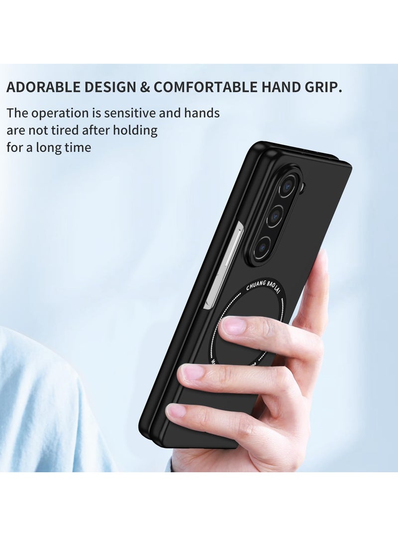 Generic - Rugged Shockproof Case for Samsung Galaxy Z Fold 5 , Compatible with MagSafe Wireless Charger, Ultra Protective Cover for Galaxy Z Fold5 5G in Black - Image 1