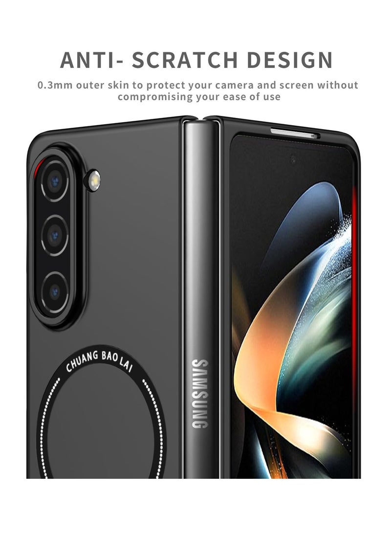 Generic - Rugged Shockproof Case for Samsung Galaxy Z Fold 5 , Compatible with MagSafe Wireless Charger, Ultra Protective Cover for Galaxy Z Fold5 5G in Black - Image 1