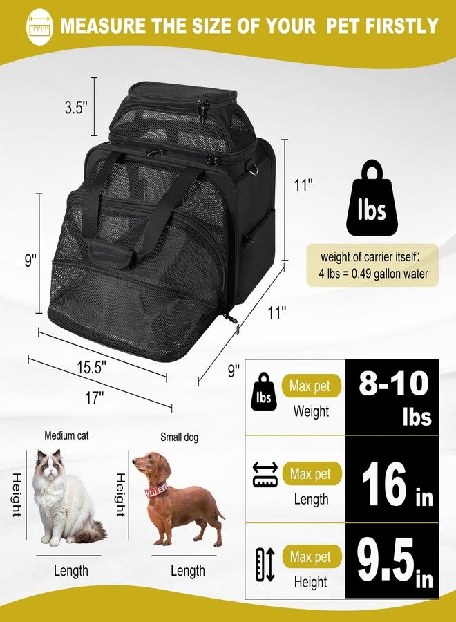 pidipiti top and 1 Side Expandable, 17x11x11 Soft-Sided pet Carrier, TSA and American/Delta/United Airline Approved,for Small Dog/Puppy/cat underseat in Airplane and Vet. - Image 3