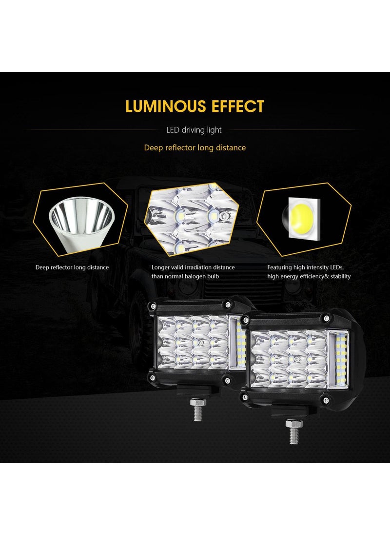 Auxbeam Auxbeam 4" Side Shooter LED Pods 19W 2Pcs LED Light Bar Off Road Light Pods with 19pcs * 1w Led Chips Spot Flood Combom Beam (Pack of 2)  - Image 4