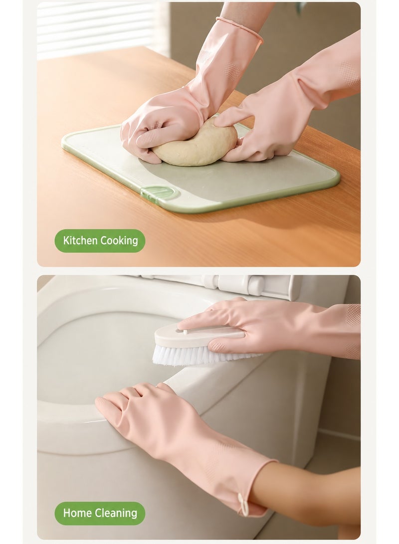 Fasola Dishwashing Gloves, Cleaning Gloves, Kitchen Gloves with Hanging Hooks, Long Waterproof Non-Slip Latex Household Gloves for Washing Dishes, Laundry and Bathroom (Pink, M) - Image 5