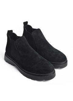 Men's suede half boot - black