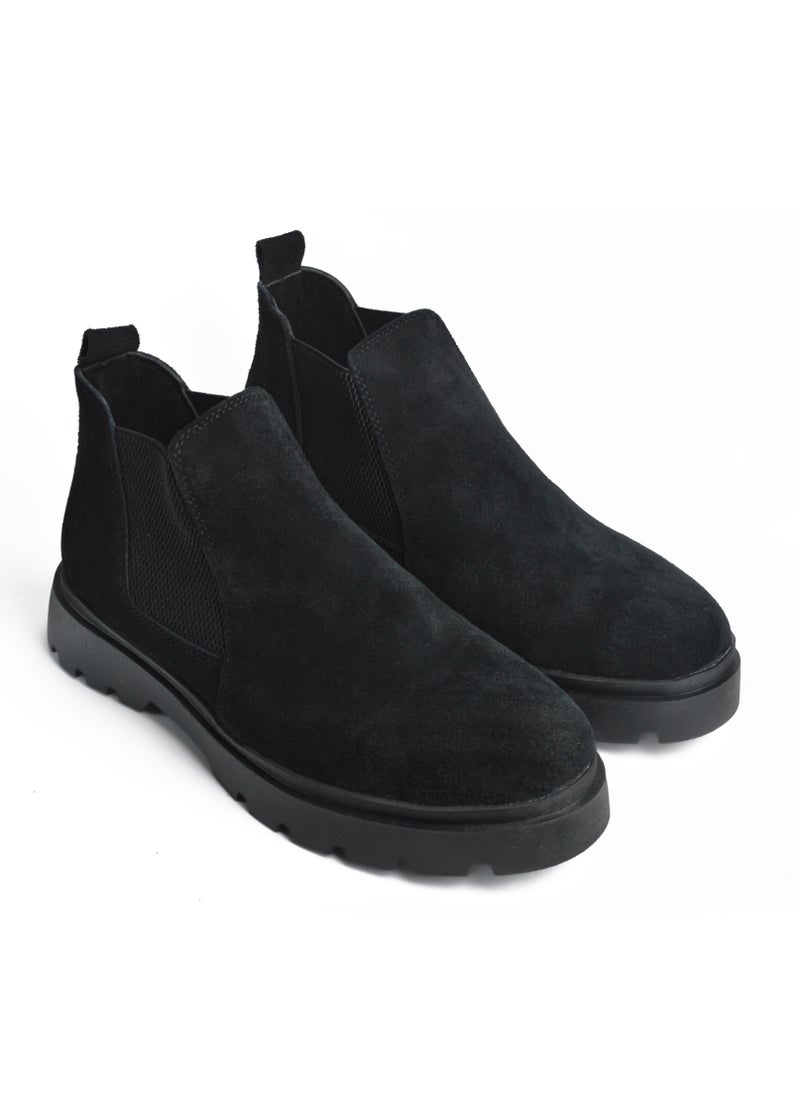 Generic - Men's suede half boot - black - Image 1