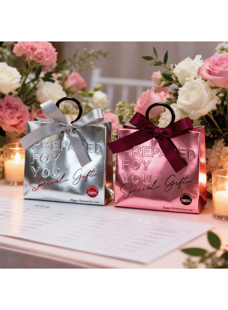 20PCS Elegant Candy Favor Gift Bags for Wedding Engagement Return Boxes with Ribbon and Bow Bridal Shower Party Favors - Image 5
