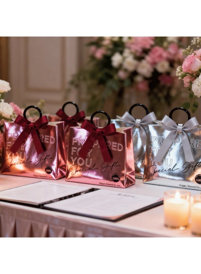20PCS Elegant Candy Favor Gift Bags for Wedding Engagement Return Boxes with Ribbon and Bow Bridal Shower Party Favors - Image 2