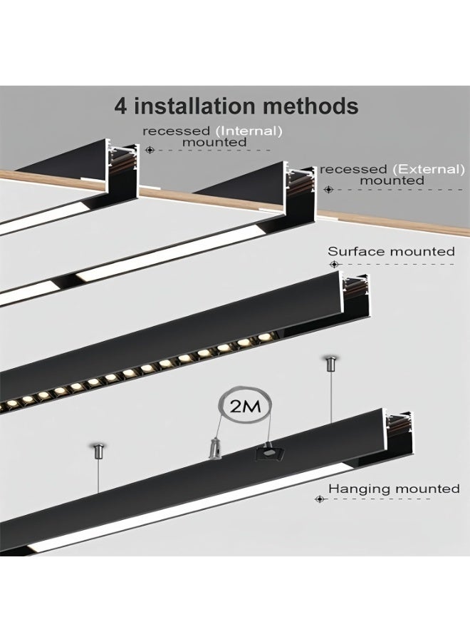 6W وحدة إضاءة شبكية (Grille) قابلة للتعديل وموفرة للطاقة، لون أسود، إضاءة دافئة (3000 كلفن) - Image 2