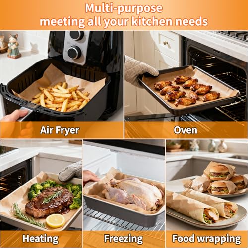 YUANYE 400PCS Parchment Paper Baking Sheets, 12"x16" Unbleached Precut Half Parchment Paper for Baking, Non-Stick Baking Paper for Baking, Grillin, Steaming Bread Cookies, Oven, Air Fryer, Microwave - Image 3