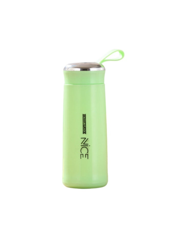 NICE Portable Glass Flask – 400ml Leak-proof Water Bottle, Stylish Travel Flask for Hot & Cold Beverages, Durable & Eco-friendly Design,  Emerald green - Image 1